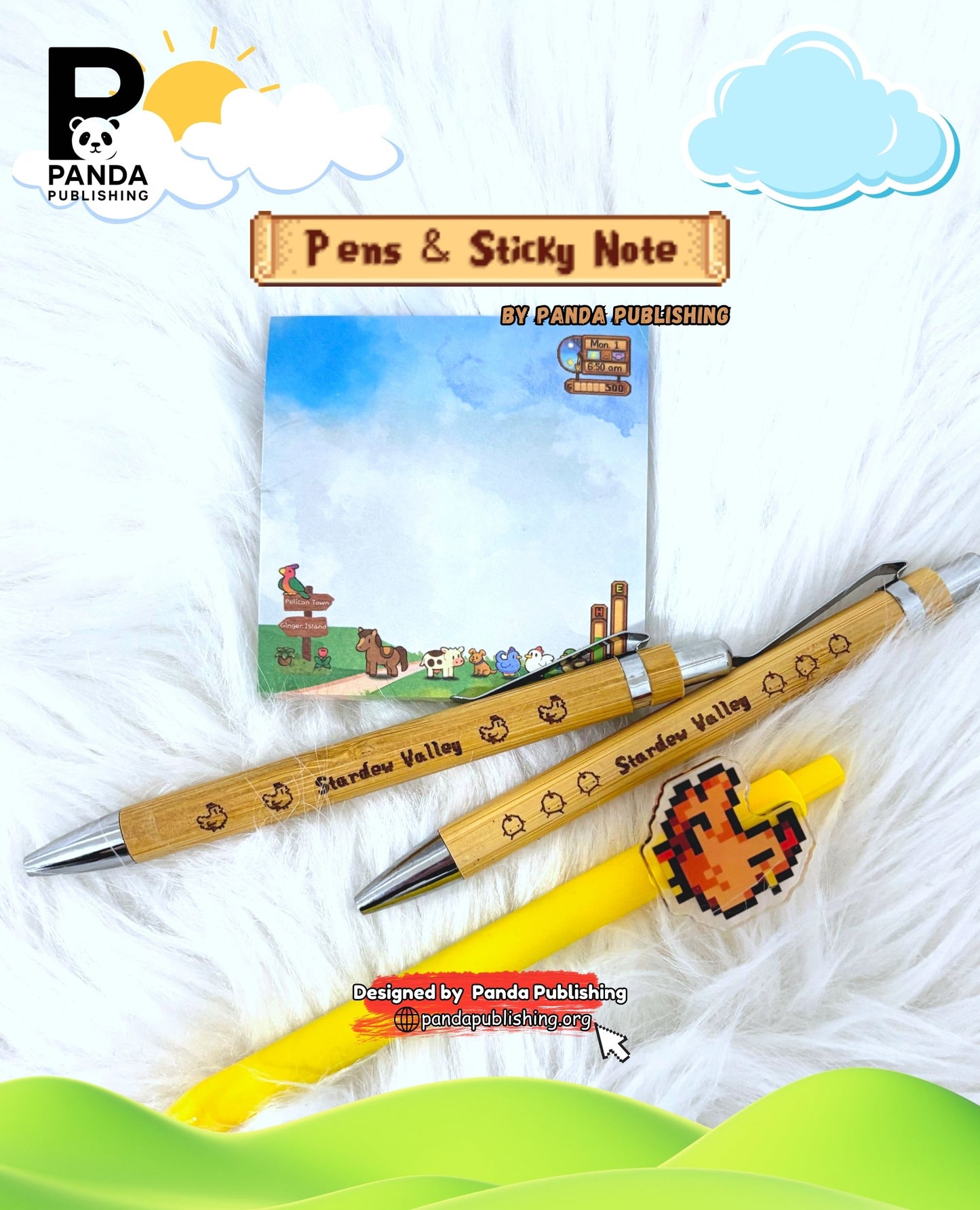 Stardew Valley Inspired Pen & Sticky Note Bundle
